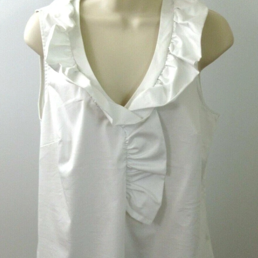 Polo by Ralph Lauren Women's White Ruffle Sleeveless Top